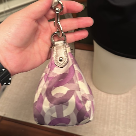 Coach Madison Op Bag Purple/Silver W/ Metallic Leather Trim - Picture 6 of 12